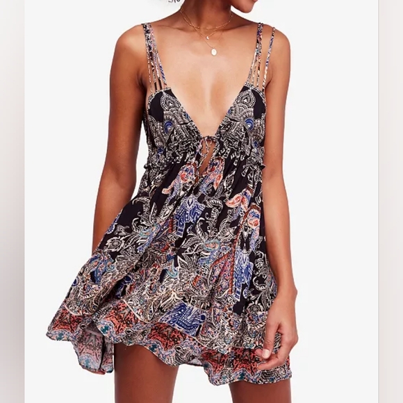 Free People Dresses & Skirts - Free People Me To You Printed Mini Slip Dress